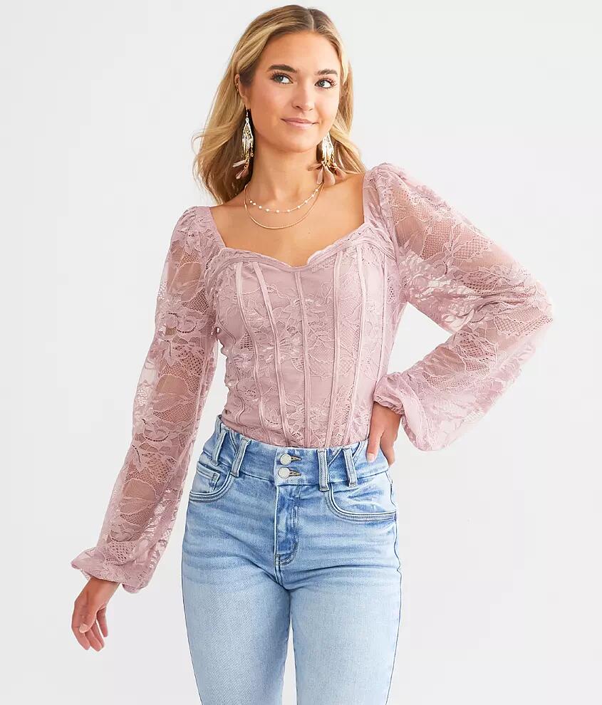 Willow & Root Floral Lace Corset Top Cover