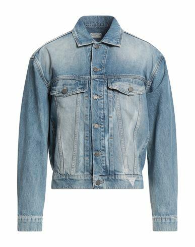 Guess Man Denim outerwear Blue Cotton Cover