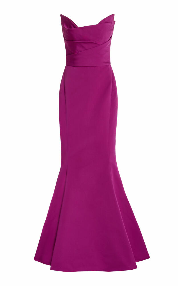 Marchesa - Corset Crepe Gown - Berry Cover