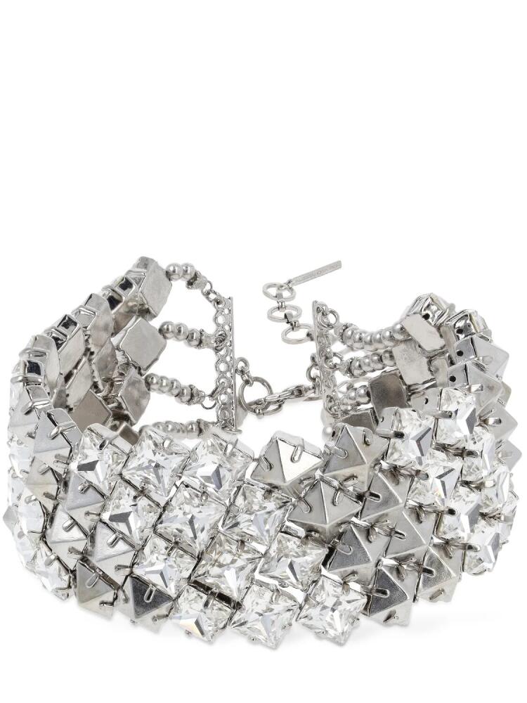 ALESSANDRA RICH Pyramid Crystal & Stud Choker Cover