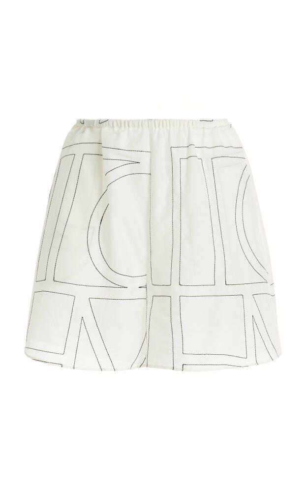 Toteme - Monogram-Printed Cotton-Blend PJ Shorts - Black/white Cover