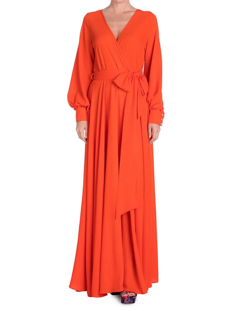 MEGHAN LA Women's LilyPad Wrap Maxi Dress - Flame Cover