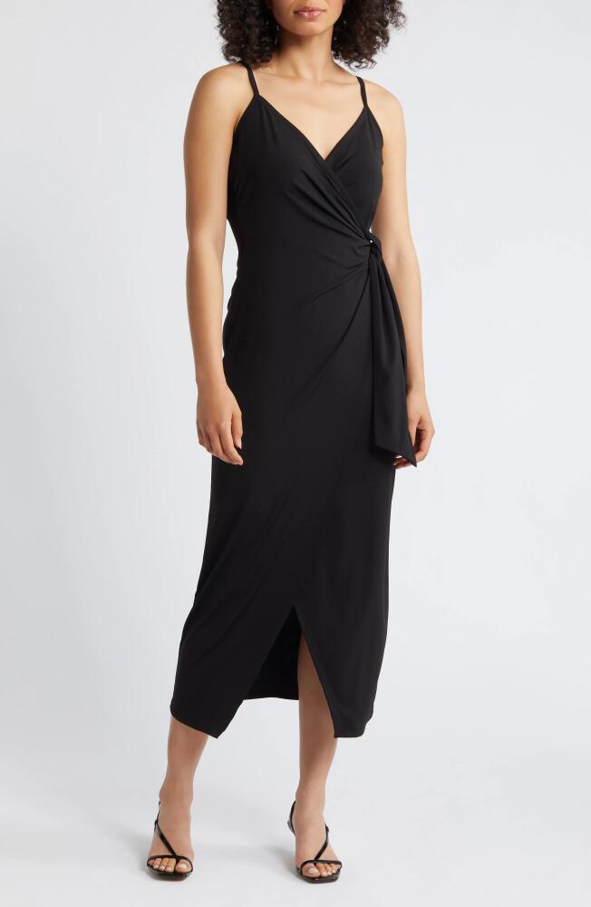 Sam Edelman Jersey Faux Wrap Midi Dress in Black Cover