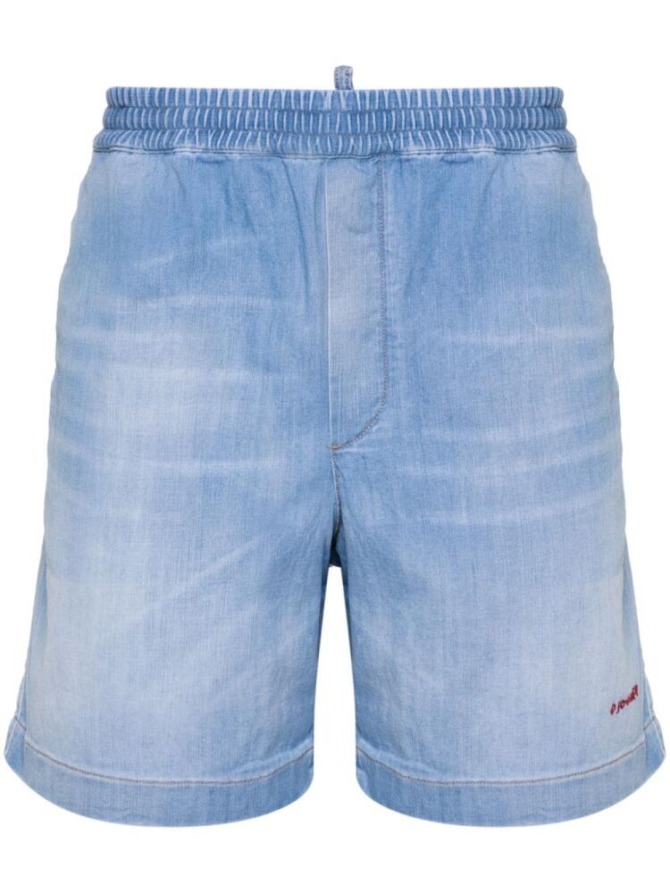 DSQUARED2 logo-embroidered bermuda shorts - Blue Cover