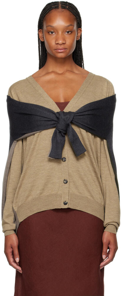 Moschino Beige & Gray Layered Cardigan Cover