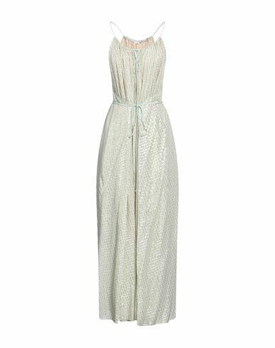 Stella Mccartney Woman Maxi dress Sage green Silk, Metallic fiber Cover