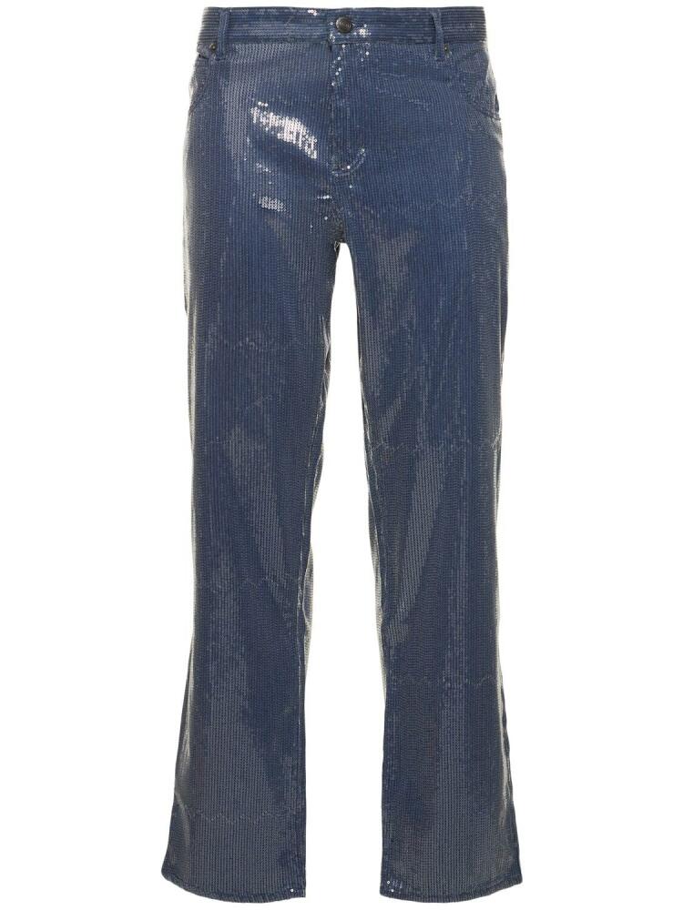 CHARLES JEFFREY LOVERBOY Art Cotton & Viscose Denim Jeans Cover