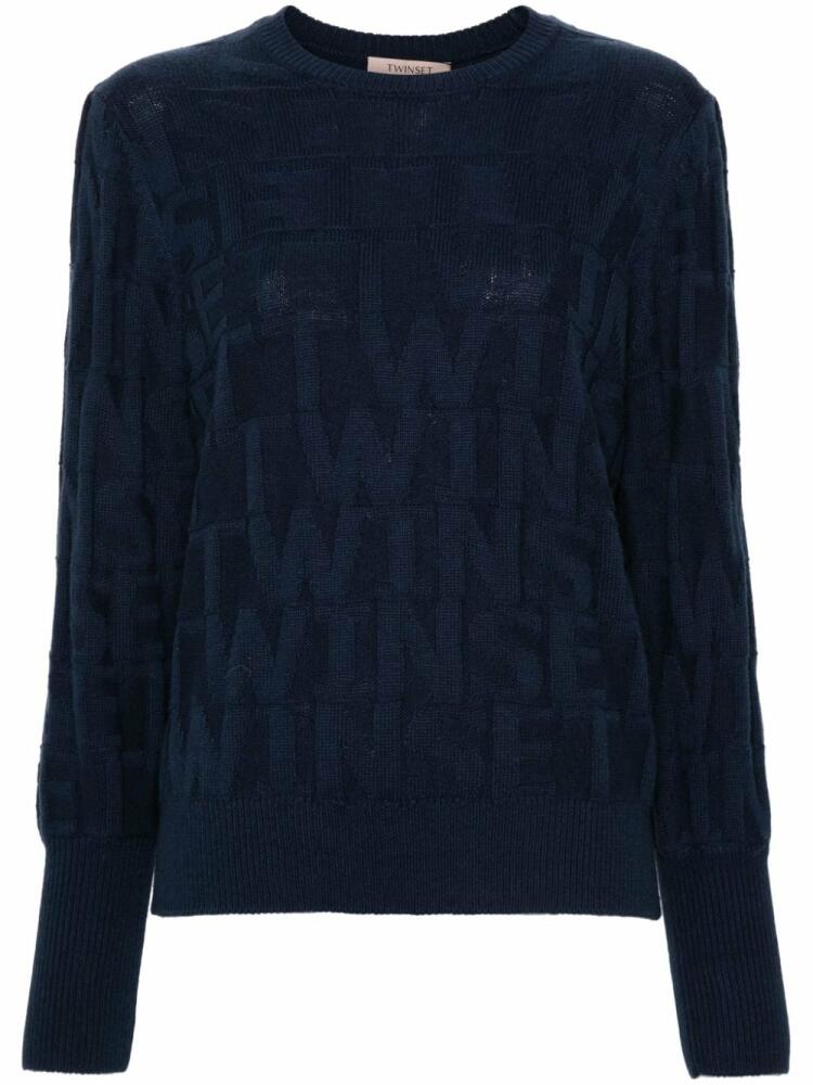 TWINSET jacquard-logo sweater - Blue Cover