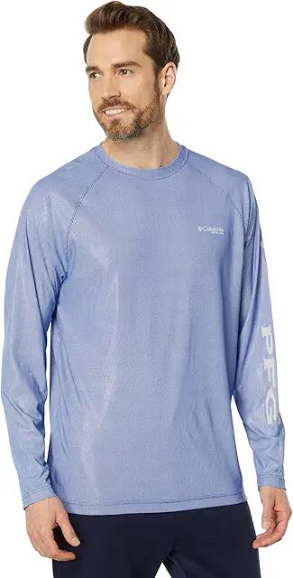 Columbia PFG Terminal Deflector Long Sleeve Shirt (Vivid Blue/Cool Grey) Men's Long Sleeve Pullover Cover