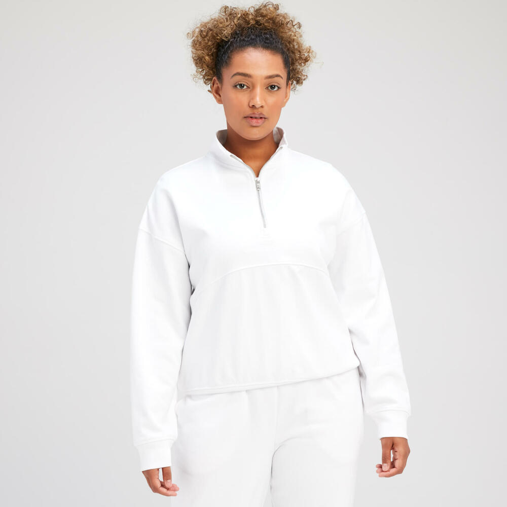 MP Women's Rest Day 1/4 Zip Sweatshirt - White Cover