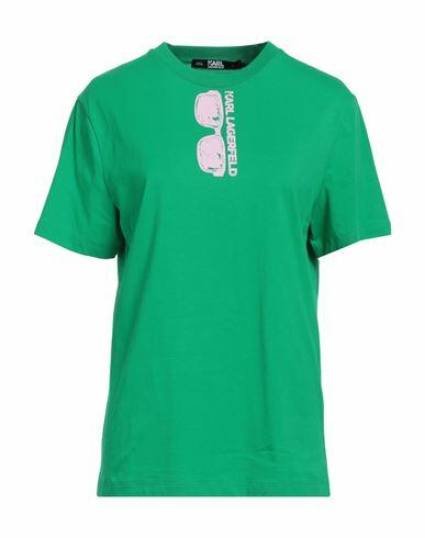 Karl Lagerfeld Woman T-shirt Green Organic cotton Cover