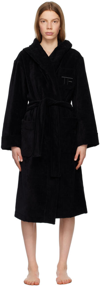 TOM FORD Black Towelling Robe Cover