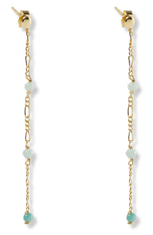 Argento Vivo Sterling Silver Stone Figaro Chain Linear Earrings in Gold Cover