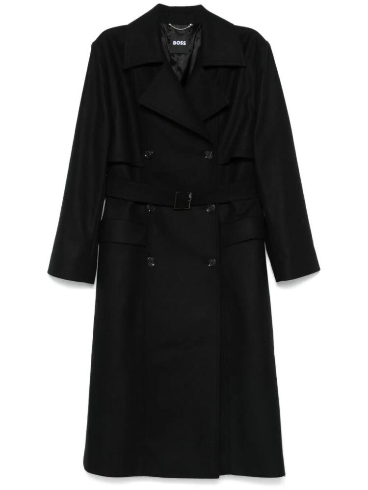 BOSS felted trench coat - Black Cover