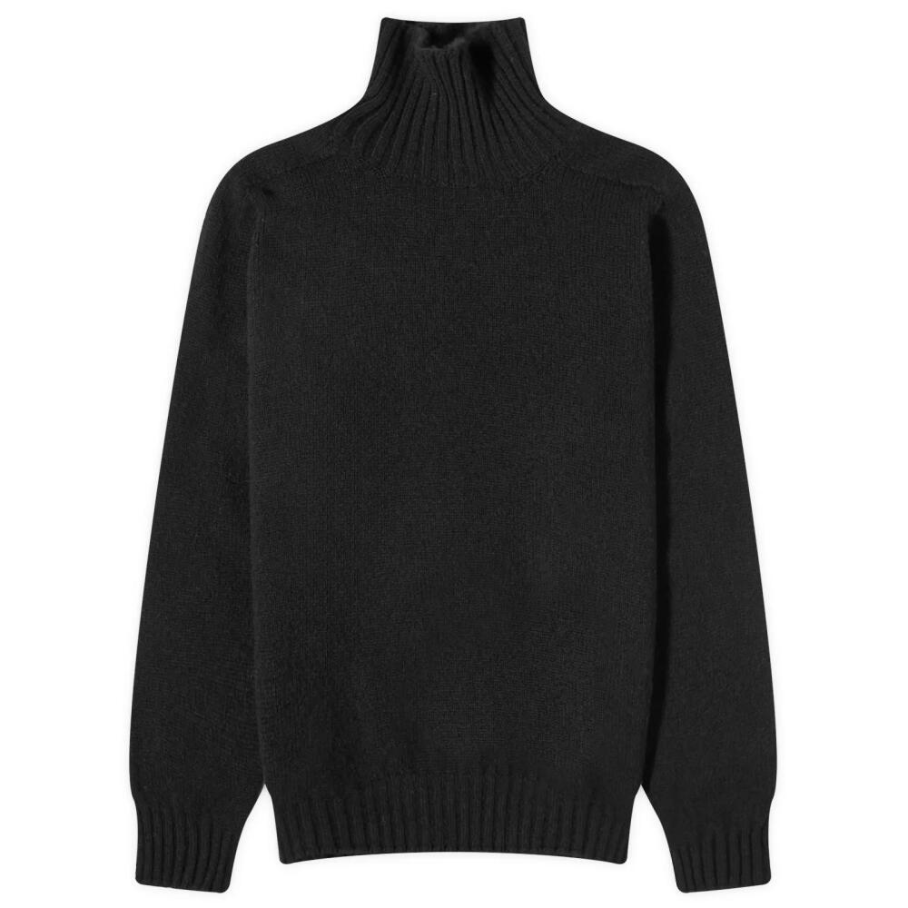 Jamieson's of Shetland Men's Roll Neck Knit in Black Cover