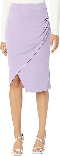 MONROW Sheer Wrap Skirt (Aster Purple) Women's Skirt Cover