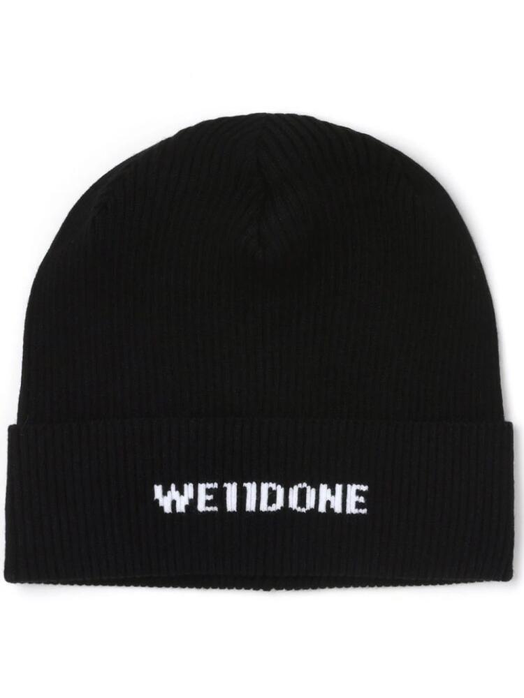 We11done intarsia-knit ribbed-knit beanie - Black Cover