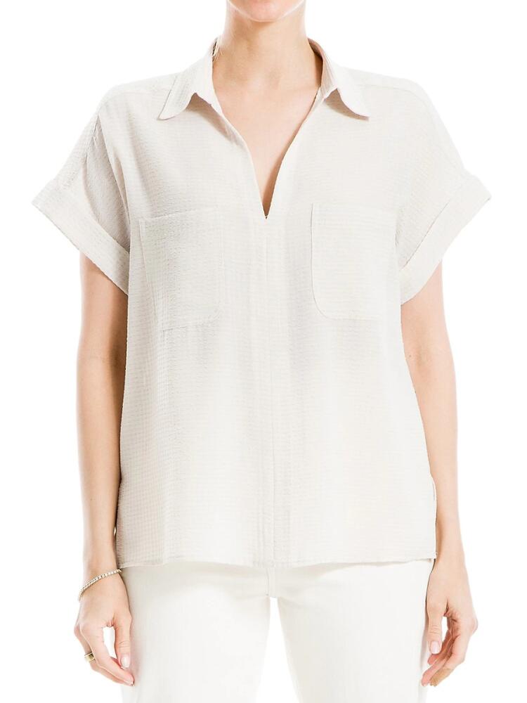 Max Studio Women's Textured Grid Top - Paper Cover