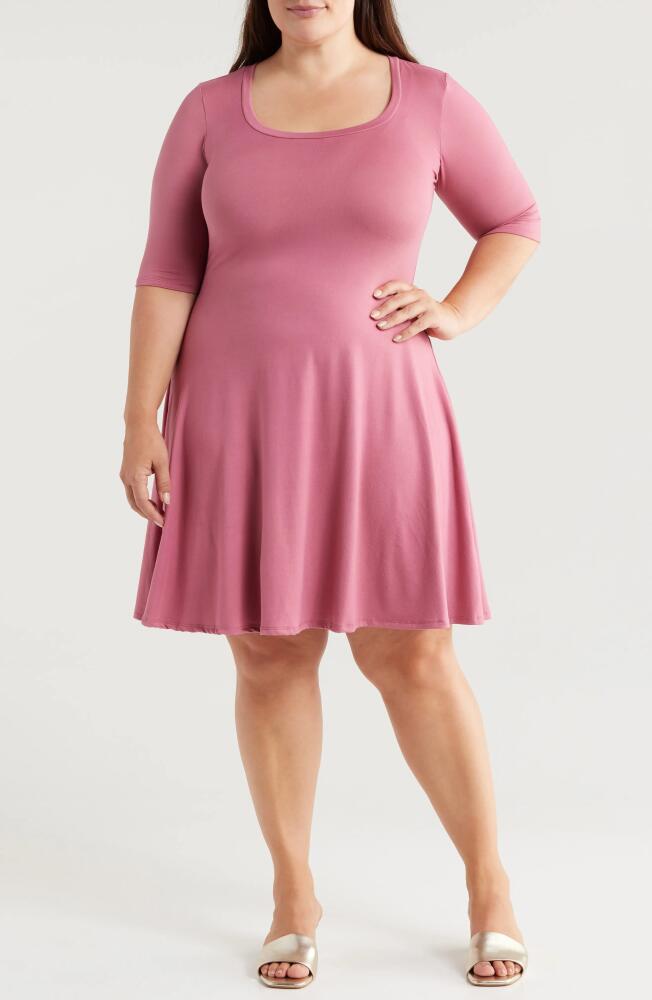 24seven Comfort Apparel Scoop Neck Jersey Dress in Rose Cover