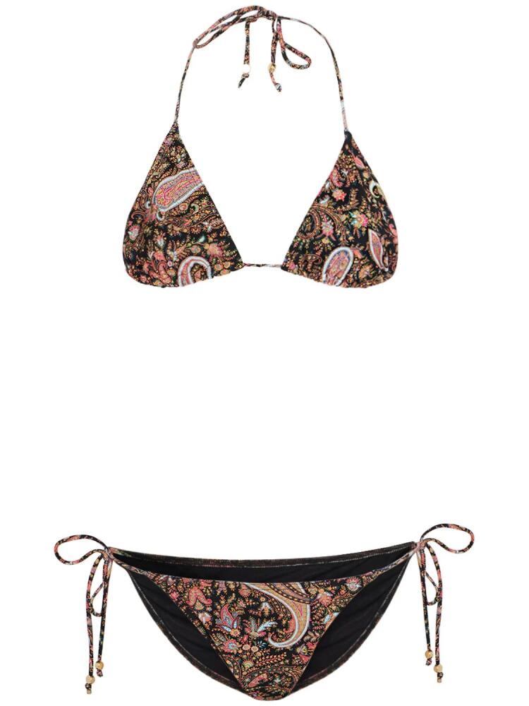 ETRO Printed Lycra Triangle Bikini Set Cover