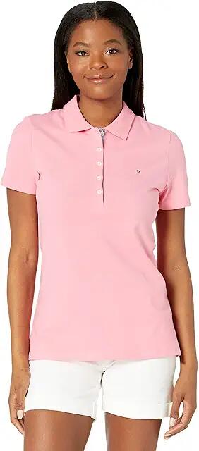 Tommy Hilfiger Solid Short Sleeve Polo (Peony) Women's Clothing Cover