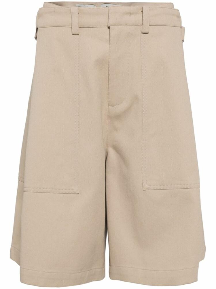 System straight-leg cotton bermuda shorts - Brown Cover