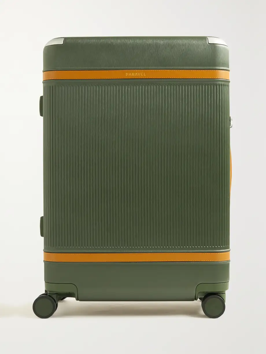 Paravel - Aviator Grand Vegan Leather-trimmed Recycled-hardshell Suitcase - Green Cover