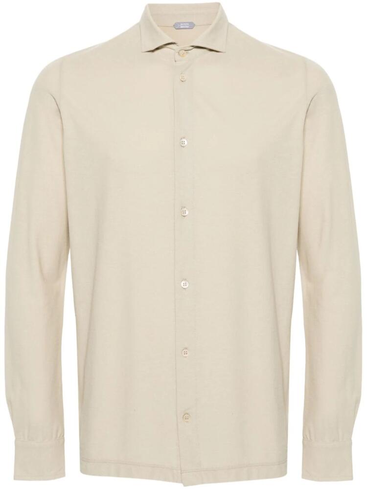 Zanone long-sleeve cotton shirt - Neutrals Cover