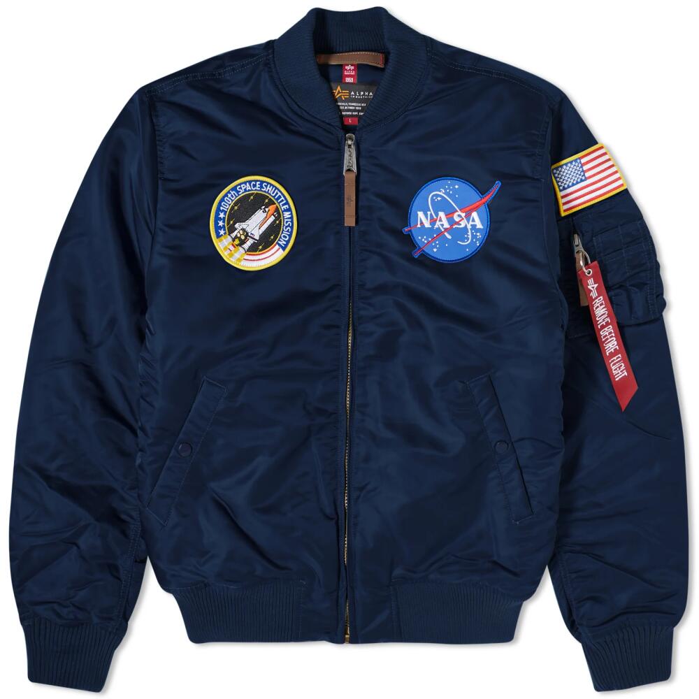 Alpha Industries Men's MA-1 VF NASA Jacket in Replica Blue Cover