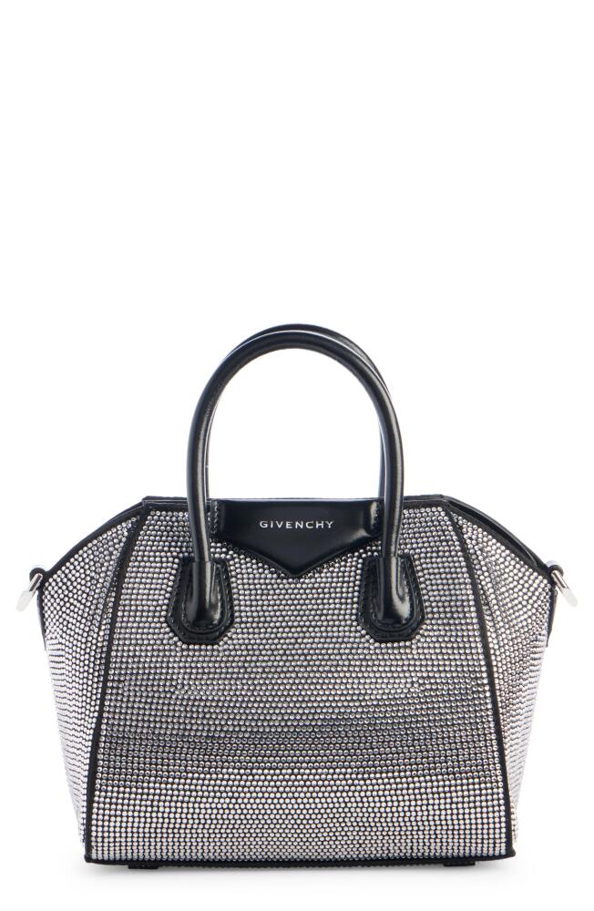 Givenchy Toy Antigona Crystal Embellished Satin Satchel in Black Cover