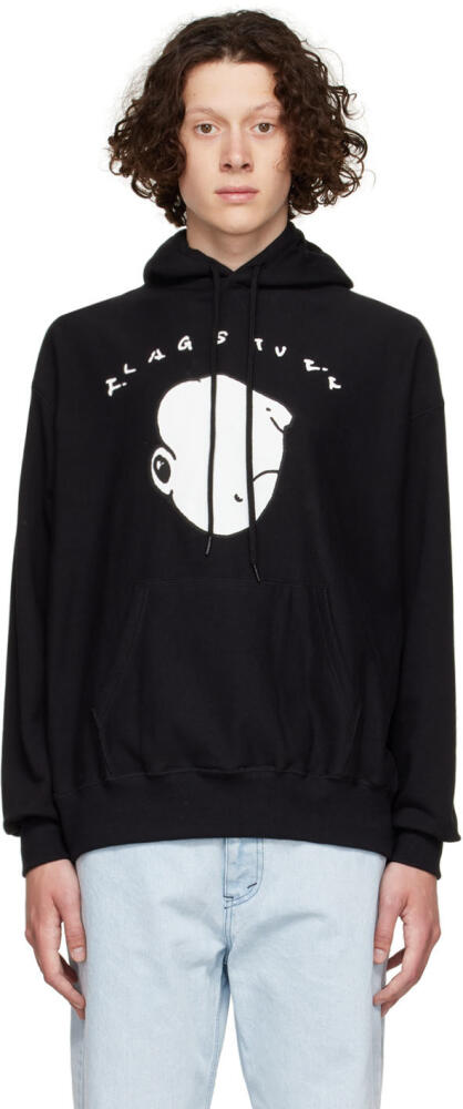 F-LAGSTUF-F Black Cotton Hoodie Cover