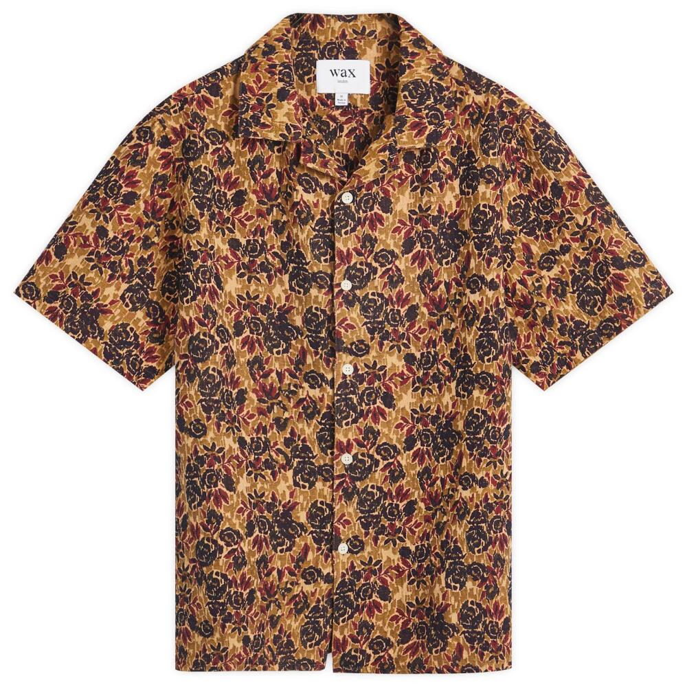 Wax London Men's Didcot Jacquard Vacation Shirt in Mustard Multi Cover