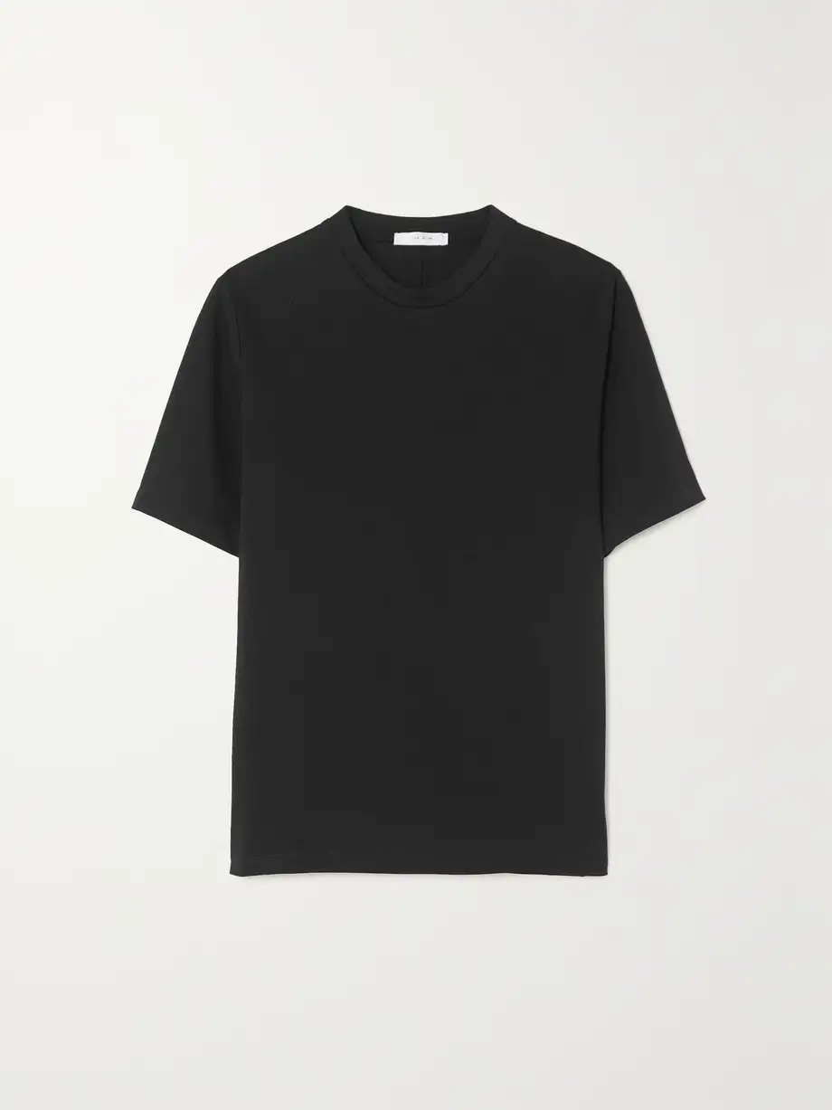 The Row - Essentials Chiara Cotton-jersey T-shirt - Black Cover