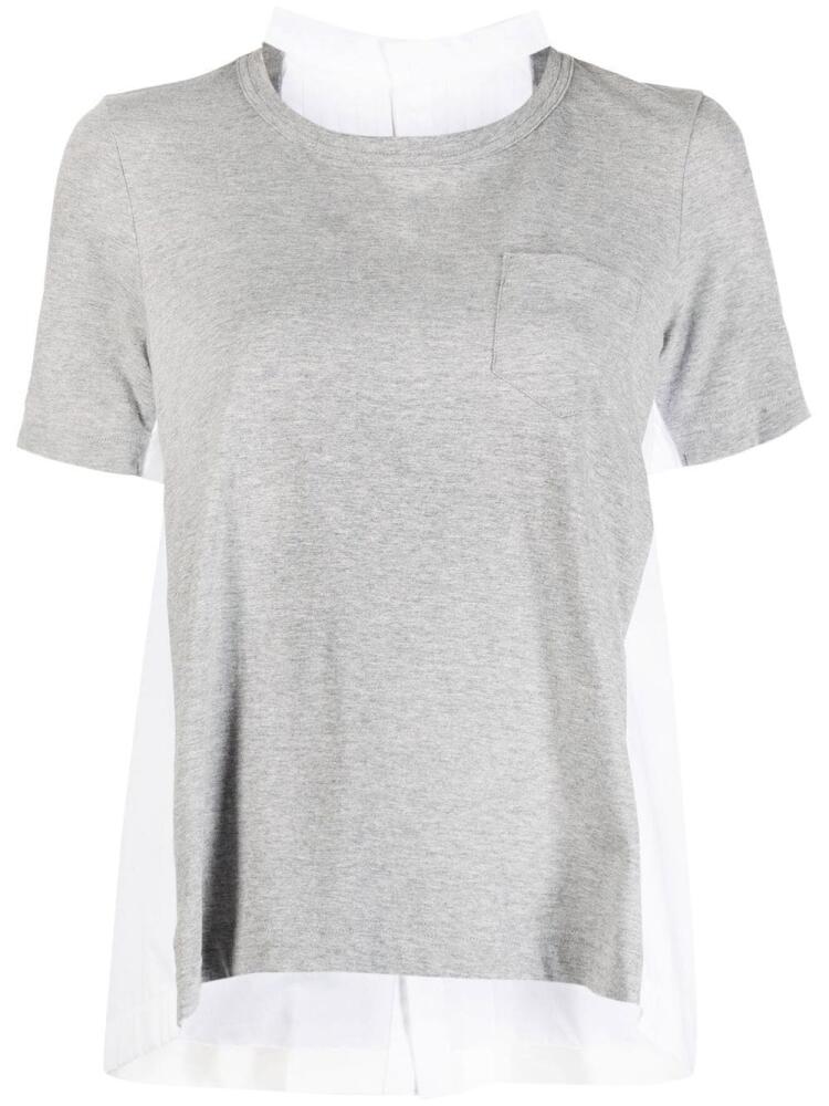 sacai round neck cotton T-shirt - Grey Cover