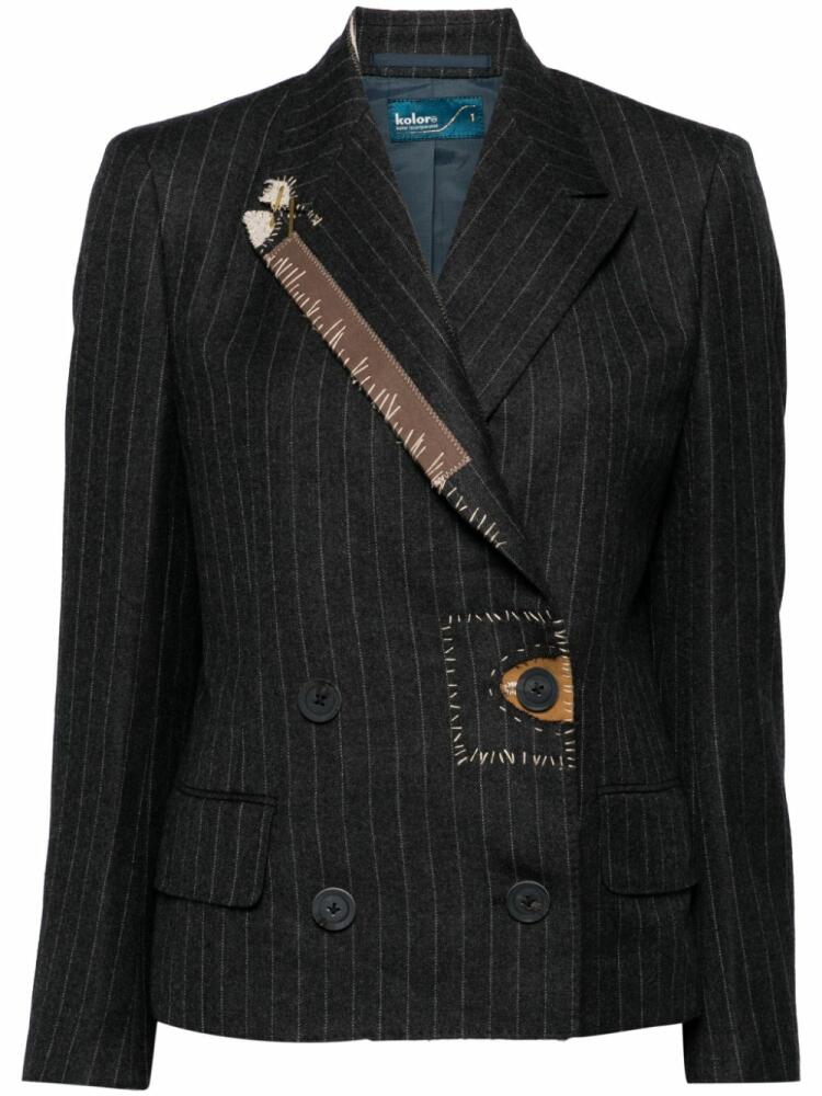 Kolor stitch-detail pinstripe blazer - Grey Cover