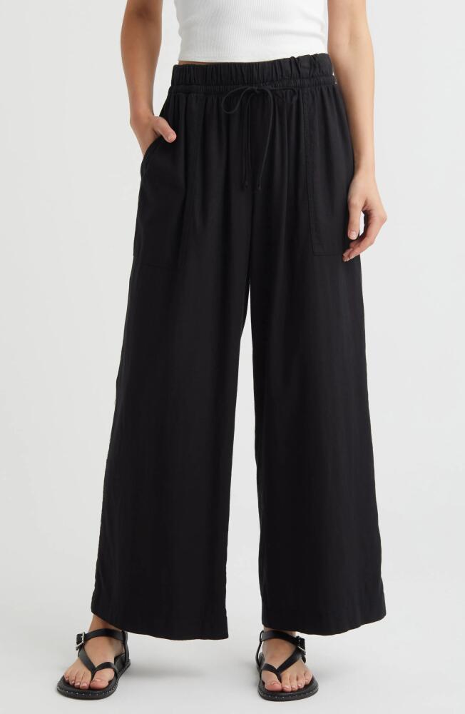 Treasure & Bond Utility Linen Blend Drawstring Pants in Black Cover