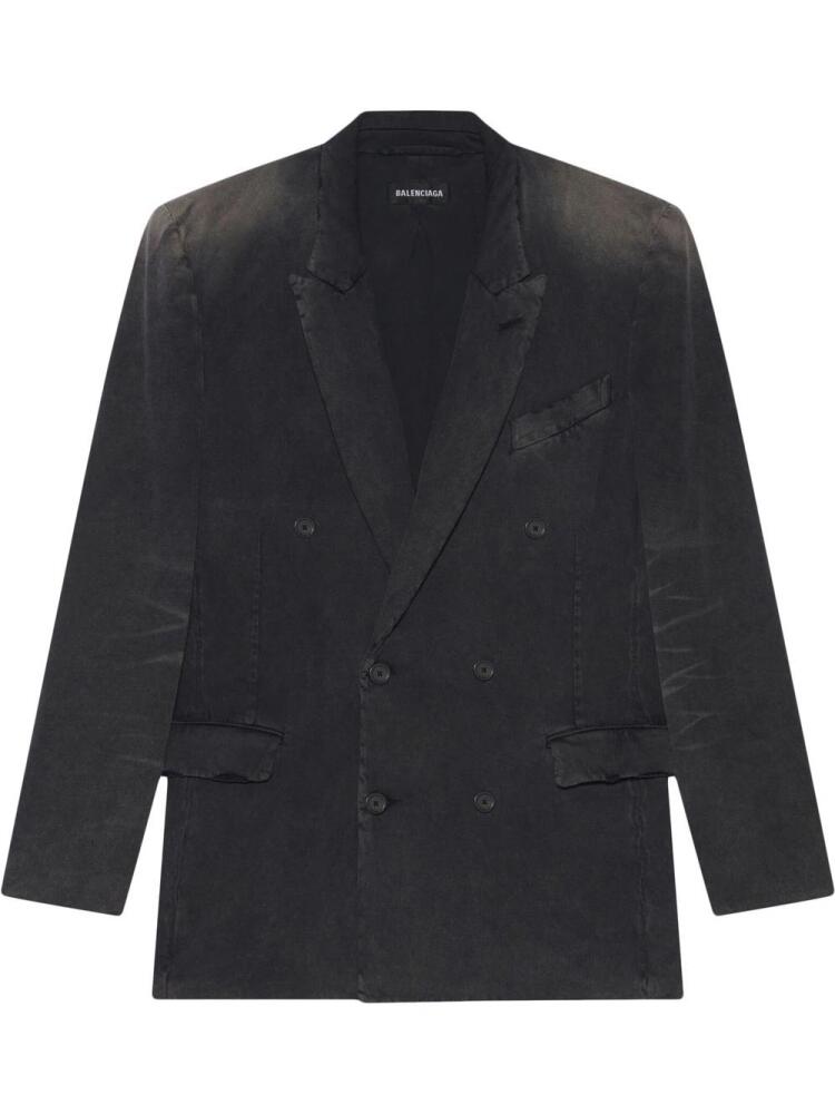 Balenciaga double-breasted cotton blazer - Black Cover