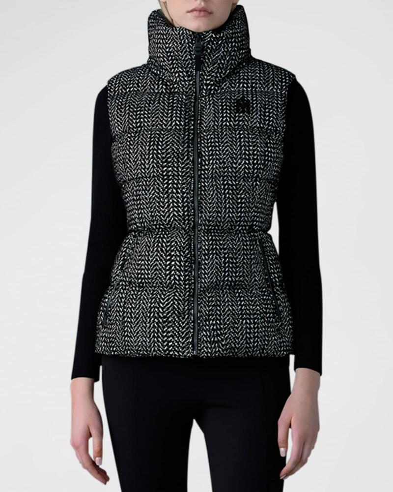 Mackage Chaya Flocked Chevron Houndstooth Light Down Vest Cover