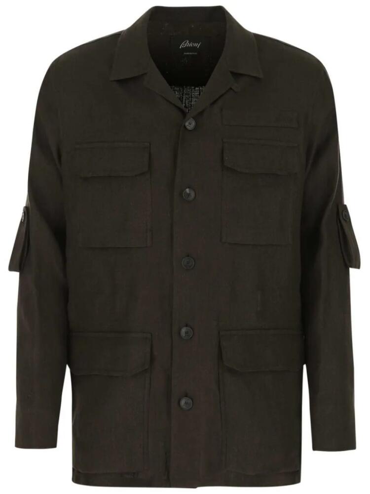 Brioni multi-pocket notched collar shirt - Brown Cover