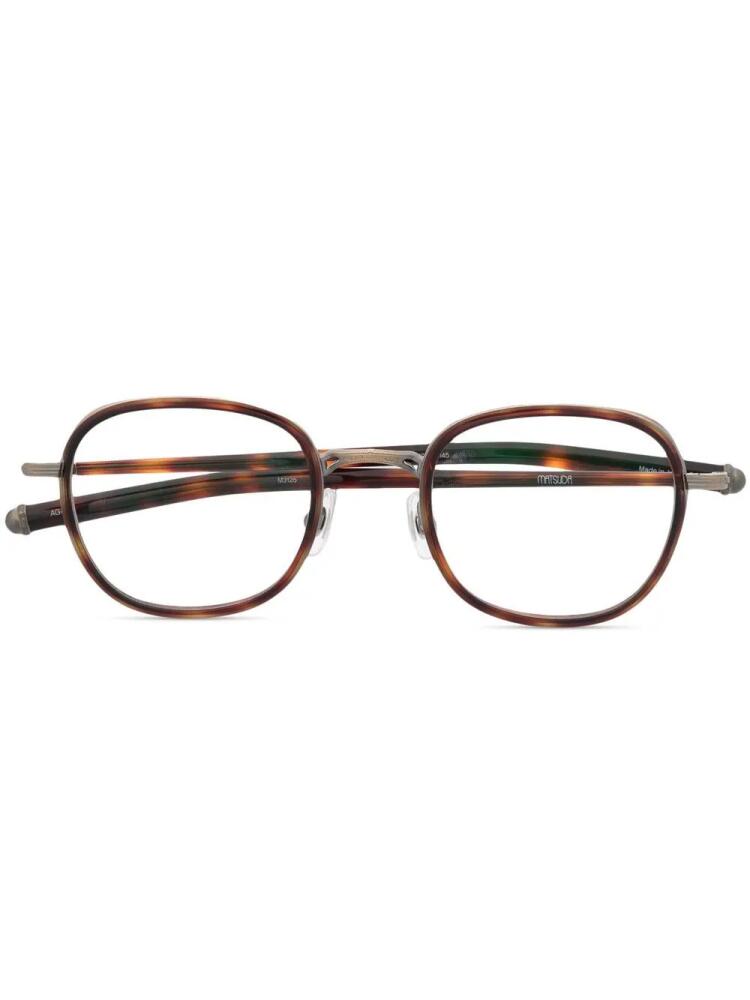 Matsuda tortoiseshell-effect round glasses - Brown Cover