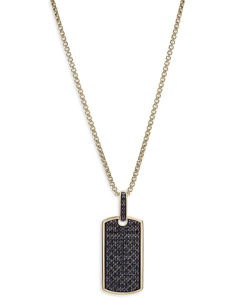 Bloomingdale's Fine Collection Men's Black Diamond Dog Tag Pendant Necklace in 14K Yellow Gold, 0.50 ct. t. w. - Exclusive Cover