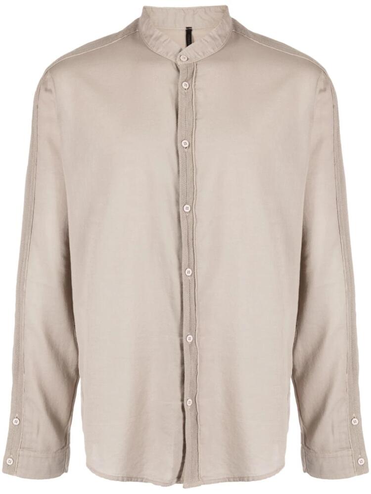 Transit grosgrain-trim long-sleeve shirt - Neutrals Cover