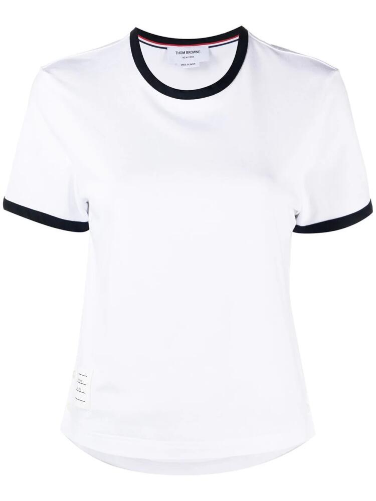 Thom Browne asymmetric hem short-sleeve T-shirt - White Cover