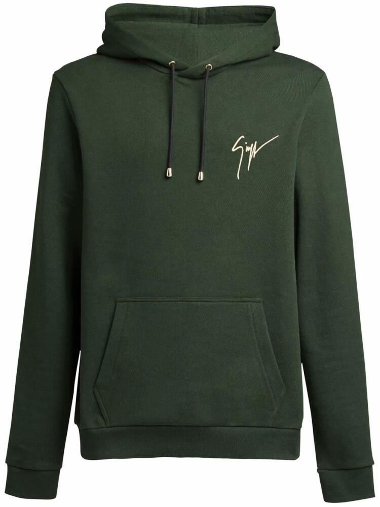 Giuseppe Zanotti chest logo-detail hoodie - Green Cover