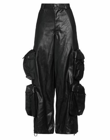 Amiri Woman Pants Black Polyester, Polyurethane Cover