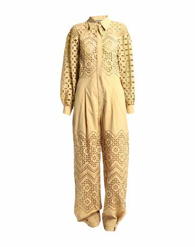 Alberta Ferretti Woman Jumpsuit Sand Polyester, Cotton Cover