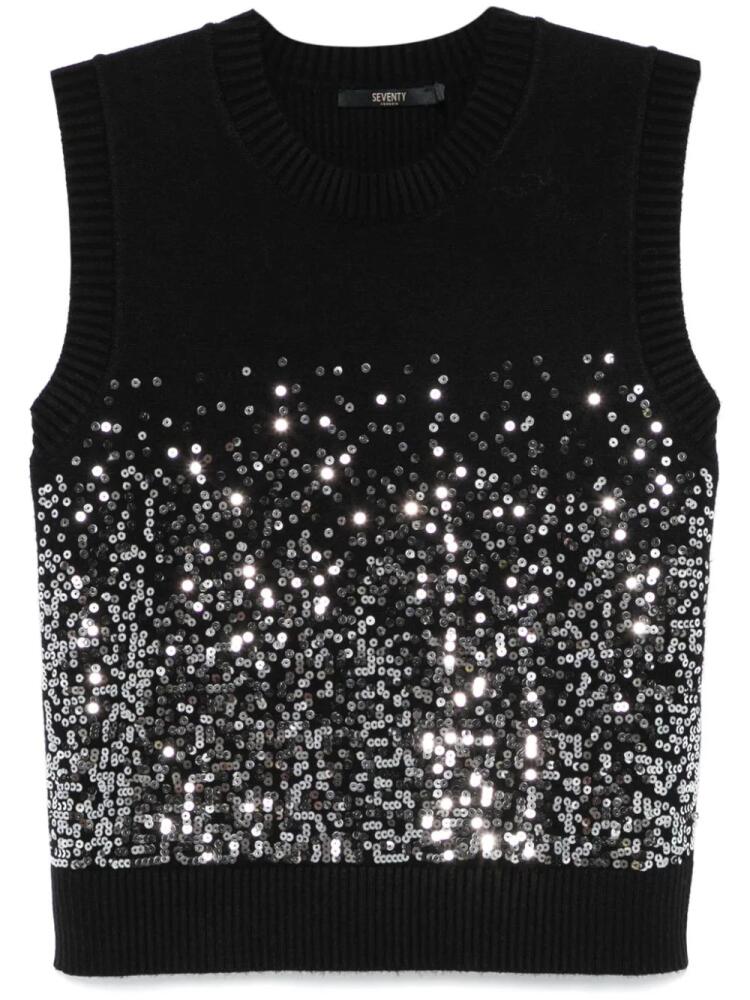 Seventy sequin-embellished sleeveless sweater - Black Cover