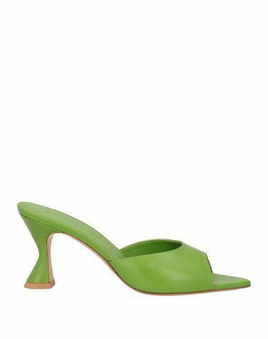 Deimille Woman Sandals Acid green Soft Leather Cover