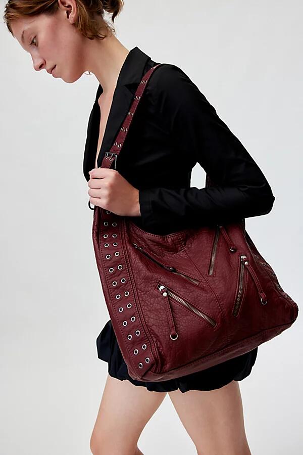 Silence + Noise Zipper Hobo Bag in Maroon Cover