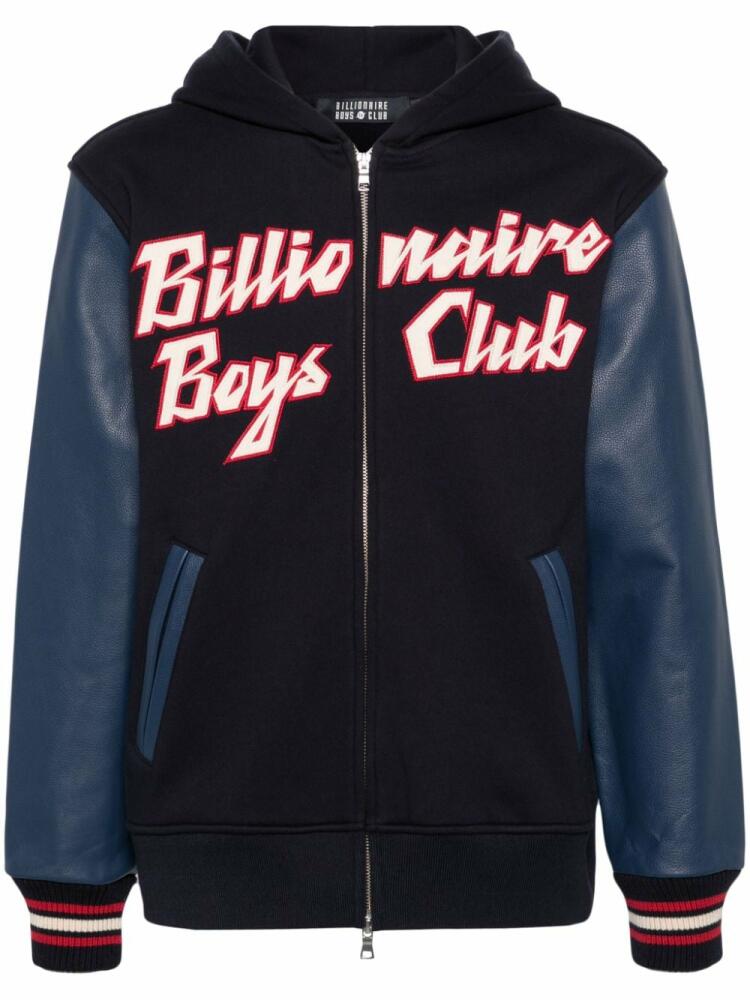 Billionaire Boys Club logo-patch hooded bomber jacket - Blue Cover